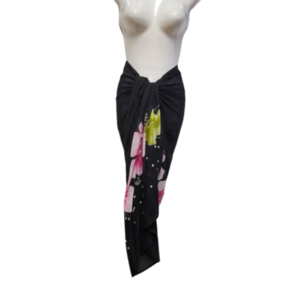 Womens Sarong Cotton Wrap Handpainted Batik Wrapskirt Beach Pareo Beachwear -NEW - Picture 1 of 8